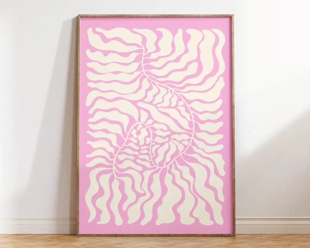 Matisse floral art pink and turquoise framed poster living room decor