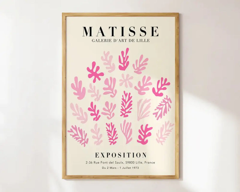 Matisse floral art pink seaweed framed poster bedroom wall decor
