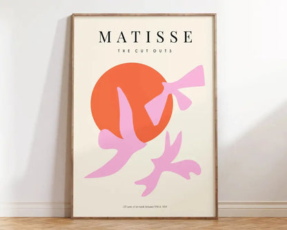 Matisse floral art pink seaweed framed poster bedroom wall decor