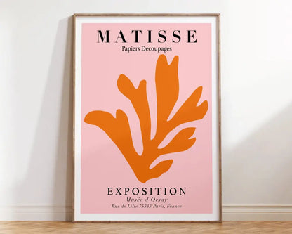 Minimalist matisse floral art print beige & black living room decor