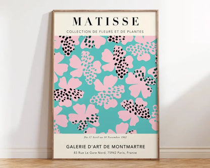 Abstract orange & lavender matisse floral art – living room poster