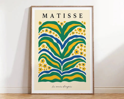 Abstract orange & lavender matisse floral art – living room poster