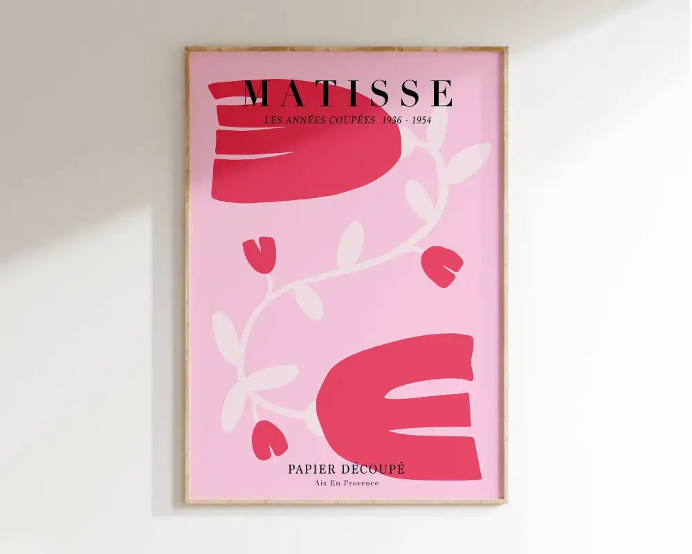Abstract orange & lavender matisse floral art – living room poster