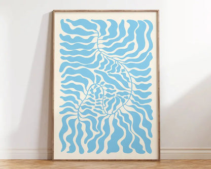 Abstract matisse floral art framed print living room wall decor