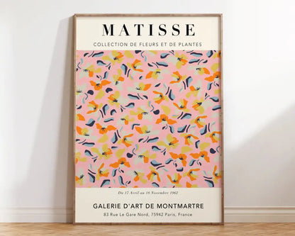 Minimalist black matisse floral art print bedroom wall decor