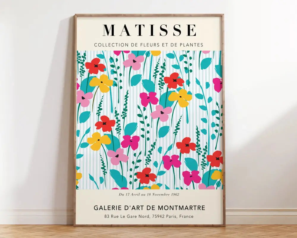 Matisse floral canvas pink and orange seated figure bedroom art