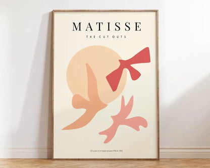 Matisse floral prints pink & orange framed wall art living room