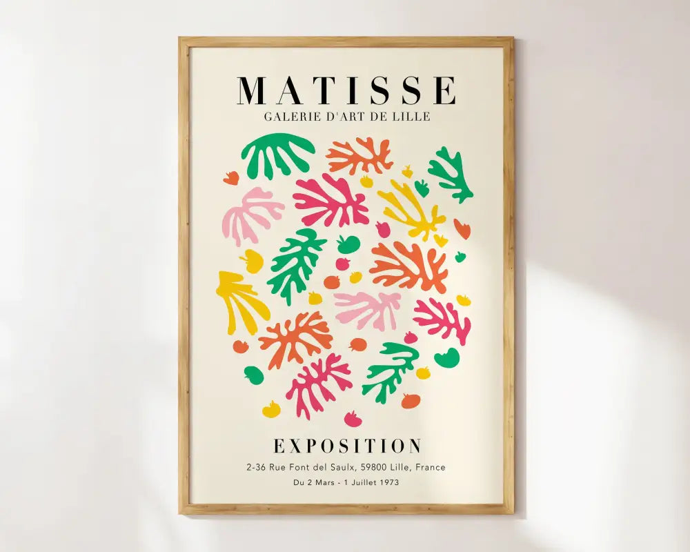 Matisse floral prints pink & orange framed wall art living room