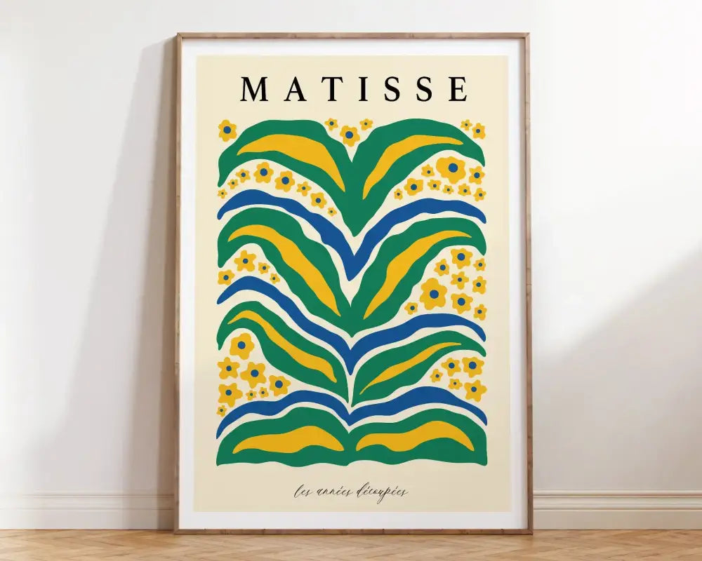 Matisse flower poster pink floral wall art for bedroom or living room