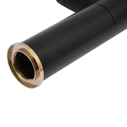 Modern matte black & gold dual water mode kitchen faucet