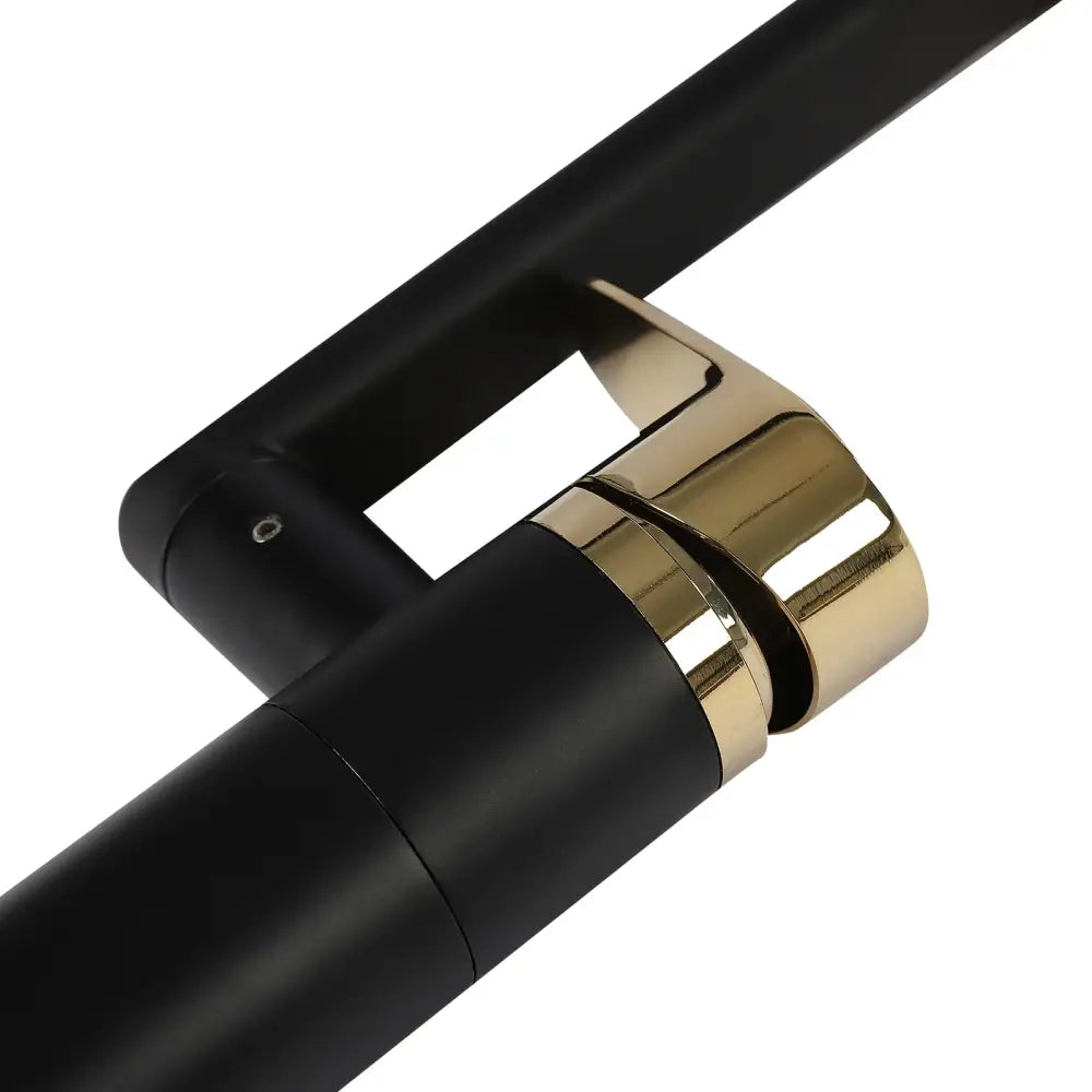Modern matte black & gold dual water mode kitchen faucet