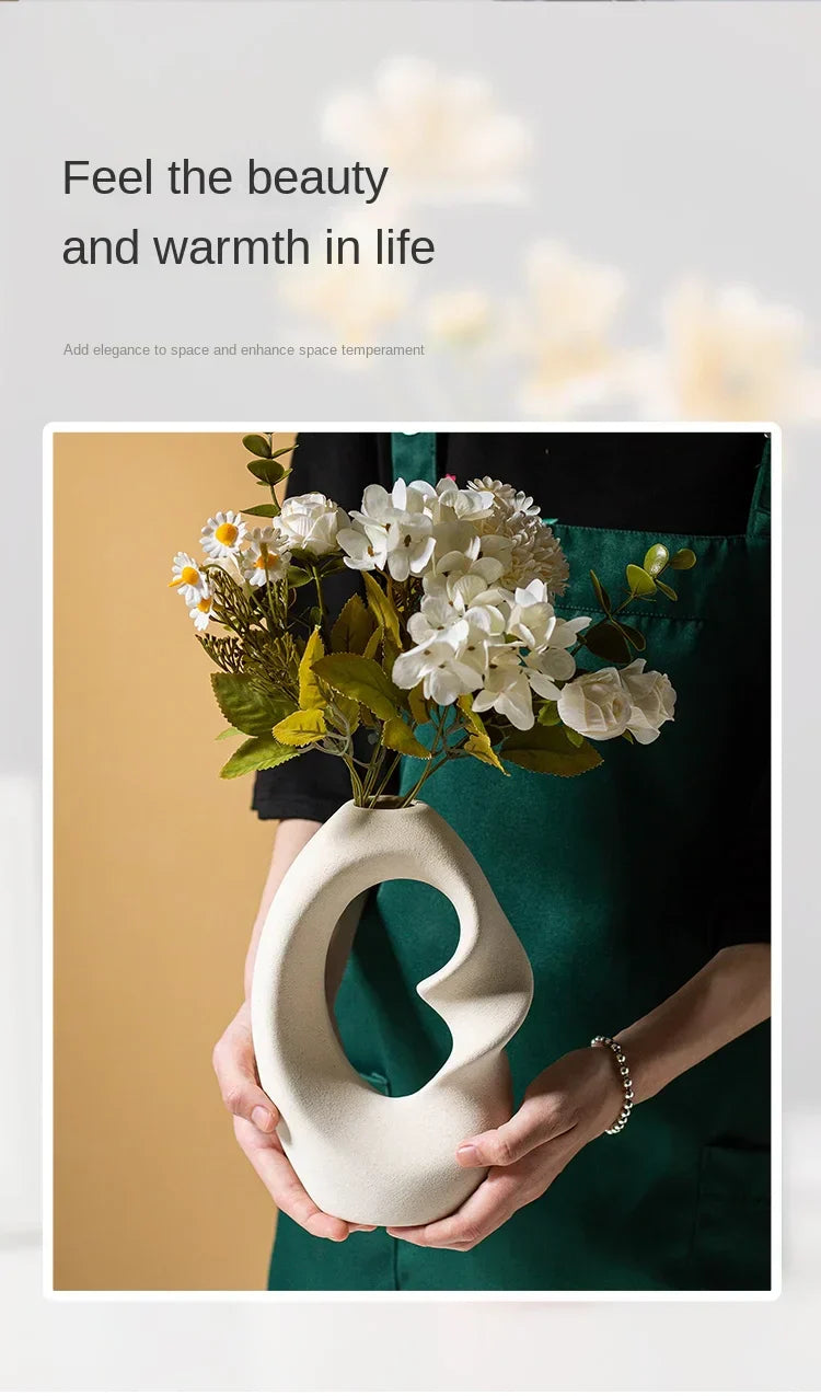 DecorBites™ Matte Ceramic Vase Set 2 Modern Home Decor