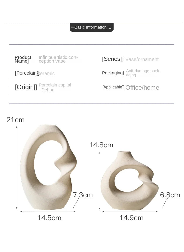 DecorBites™ Matte Ceramic Vase Set 2 Modern Home Decor