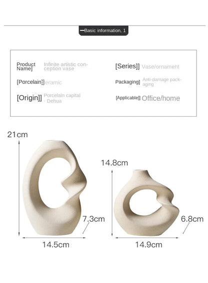 DecorBites™ Matte Ceramic Vase Set 2 Modern Home Decor