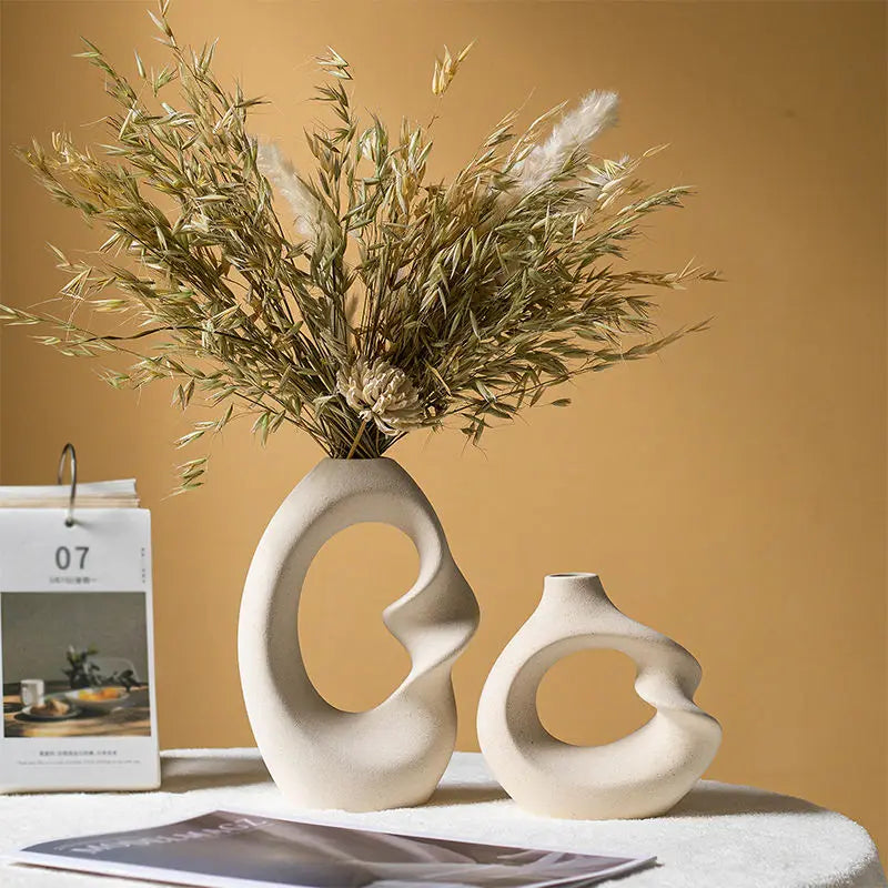 DecorBites™ Matte Ceramic Vase Set 2 Modern Home Decor