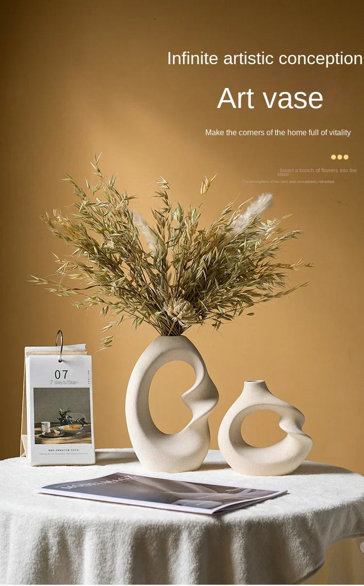 DecorBites™ Matte Ceramic Vase Set 2 Modern Home Decor