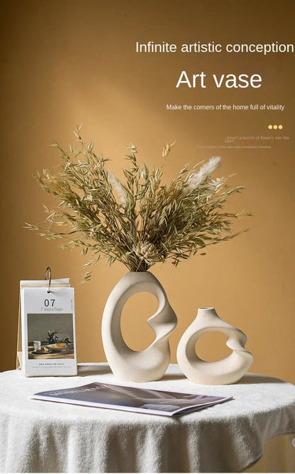 DecorBites™ Matte Ceramic Vase Set 2 Modern Home Decor