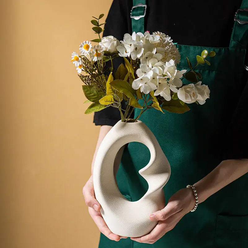 DecorBites™ Matte Ceramic Vase Set 2 Modern Home Decor