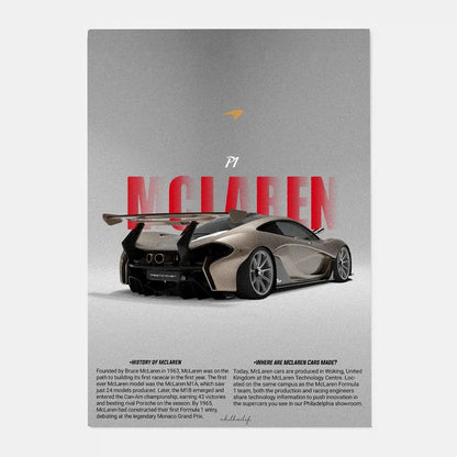 DecorBites™ Mclaren P1 GTR Luxury Poster for Home Decor