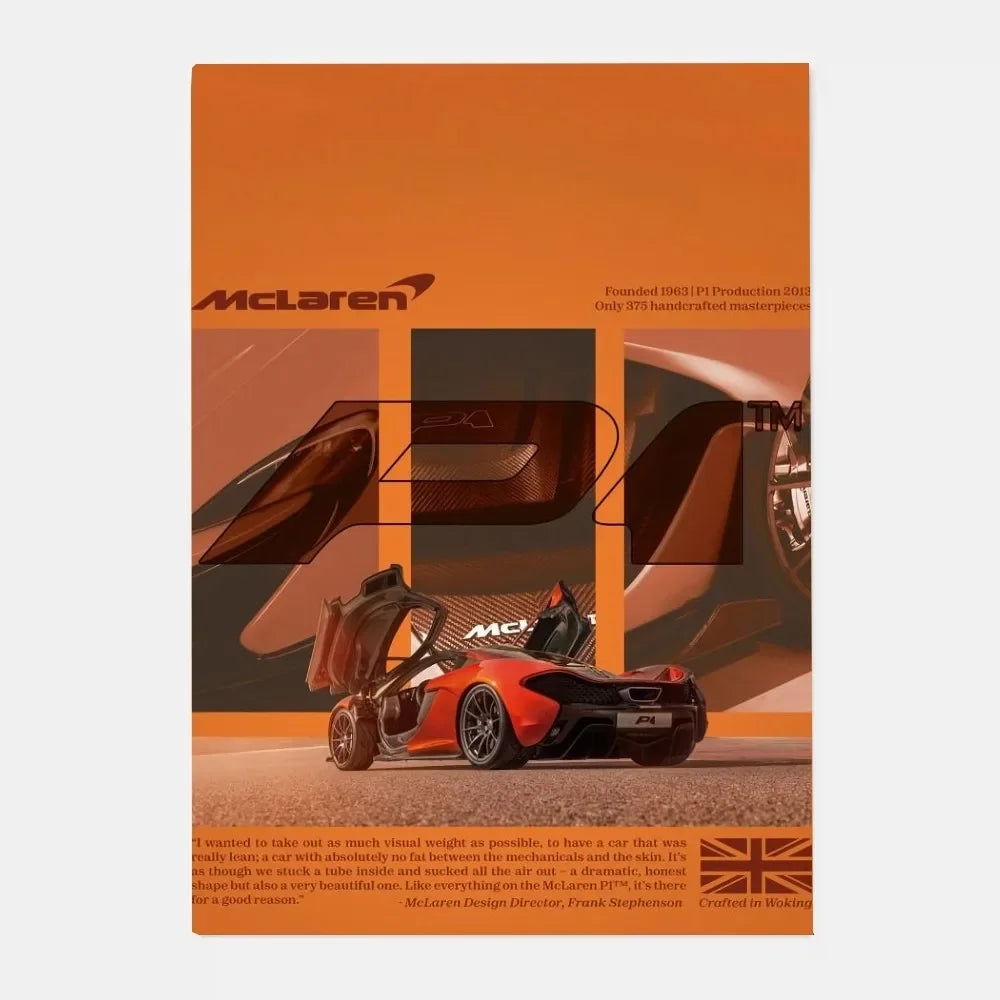 DecorBites™ Mclaren P1 GTR Luxury Poster for Home Decor