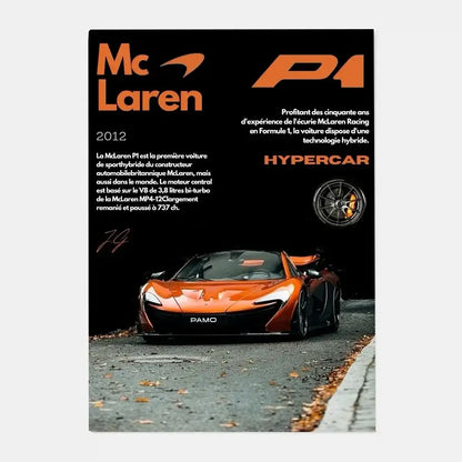 Luxury silver sports car gtr luxury poster living room wall art