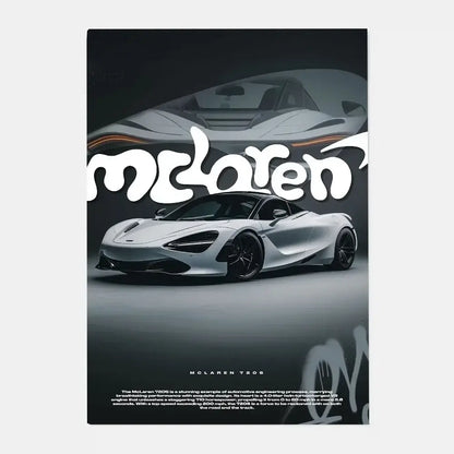 Luxury silver sports car gtr luxury poster living room wall art