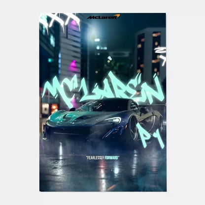 Luxury silver sports car gtr luxury poster living room wall art