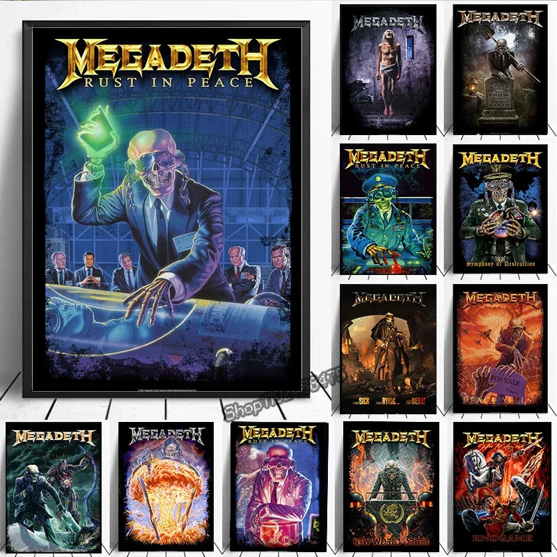 DecorBites™ Megadeth Canvas Poster: Rock Music Wall Art