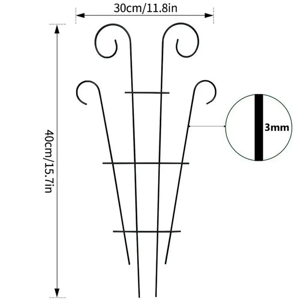 Ornate black wrought iron metal garden plant stand garden trellis