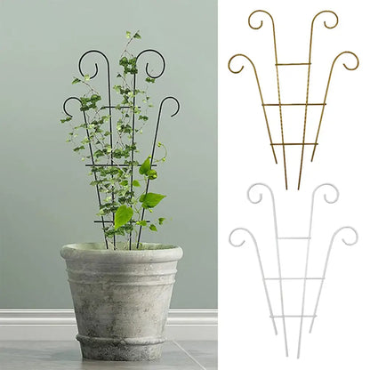 Ornate black wrought iron metal garden plant stand garden trellis