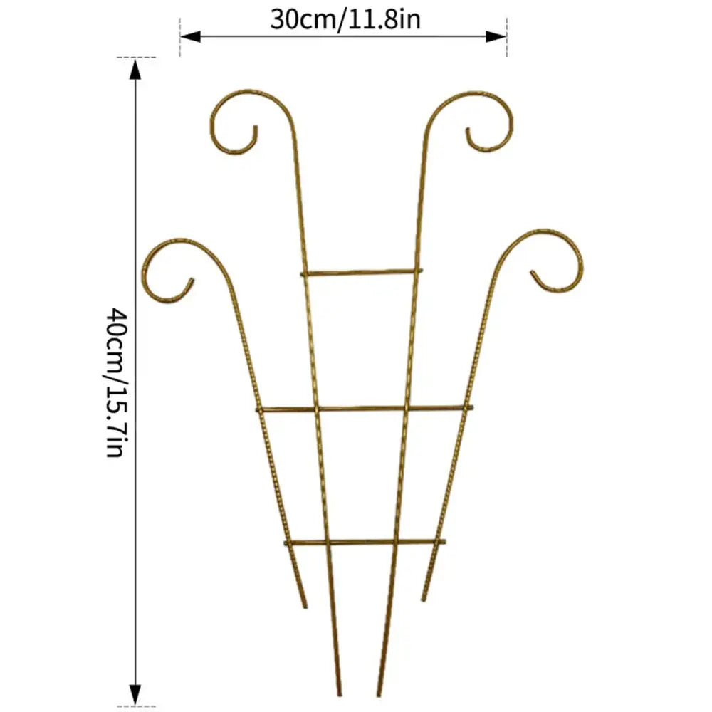 Ornate black wrought iron metal garden plant stand garden trellis