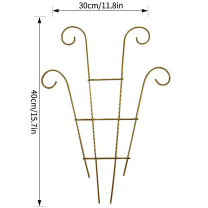 Ornate black wrought iron metal garden plant stand garden trellis