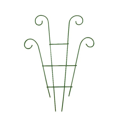 Ornate black wrought iron metal garden plant stand garden trellis