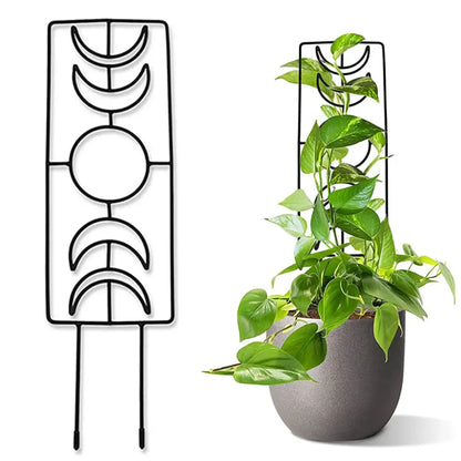 Ornate black wrought iron metal garden plant stand garden trellis