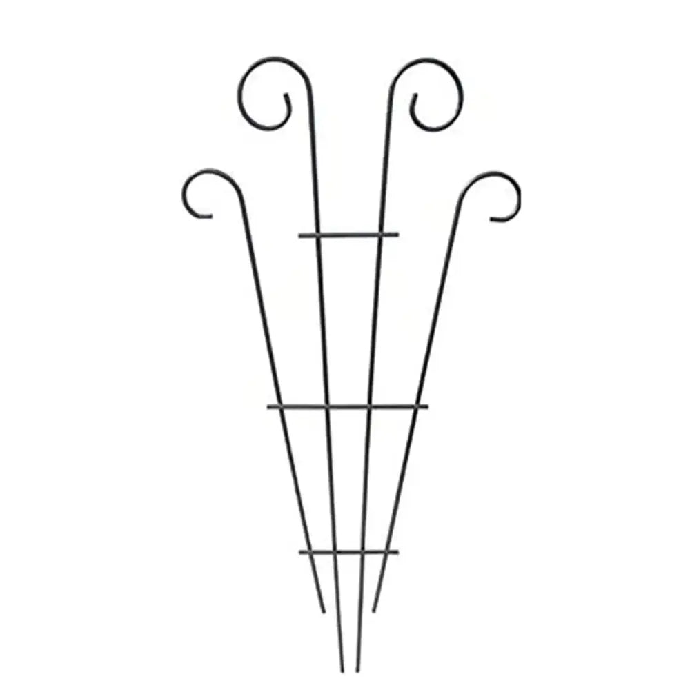 Ornate black wrought iron metal garden plant stand garden trellis