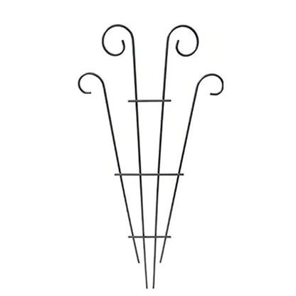Ornate black wrought iron metal garden plant stand garden trellis