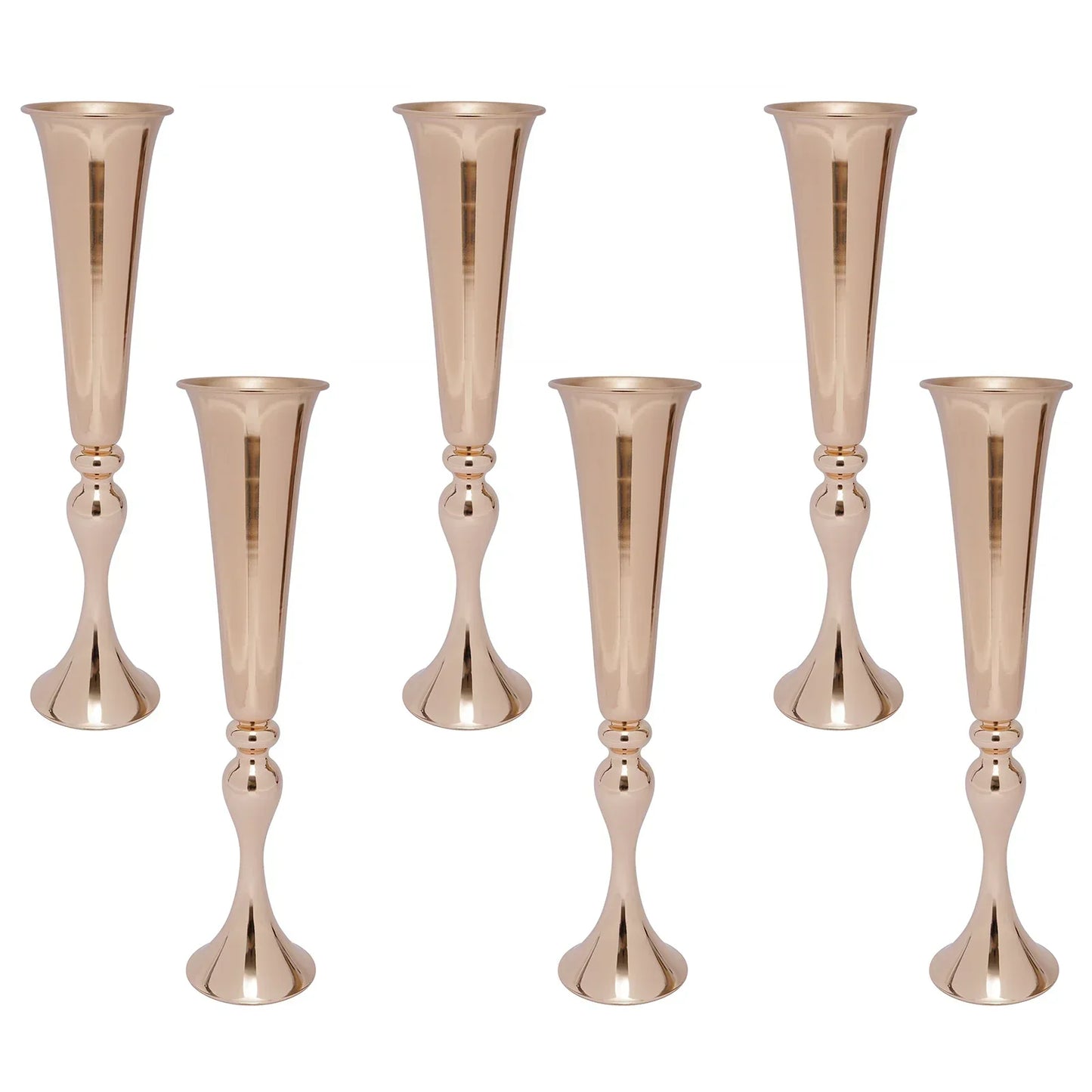 DecorBites™ Metal Golden Flower Stand Vase Candle Holder
