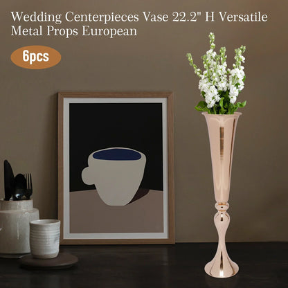 DecorBites™ Metal Golden Flower Stand Vase Candle Holder