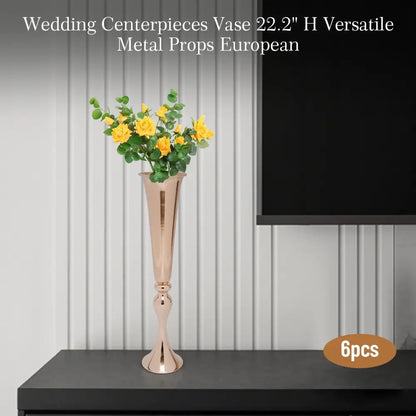 Elegant gold metal flower stand vase candle holder for dining room