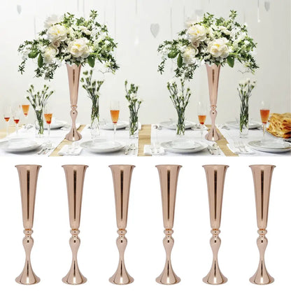 Elegant gold metal flower stand vase candle holder for dining room
