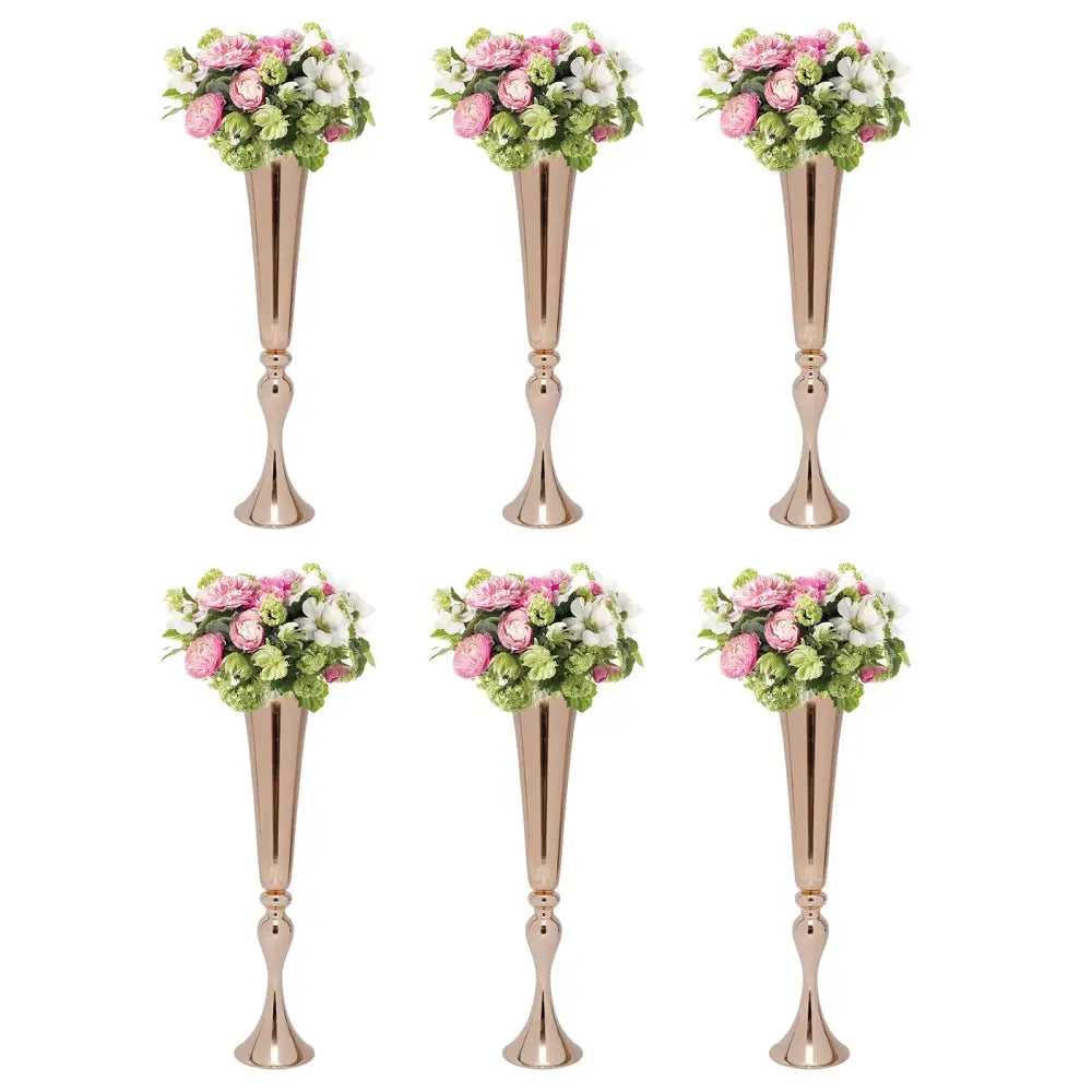 Elegant gold metal flower stand vase candle holder for dining room