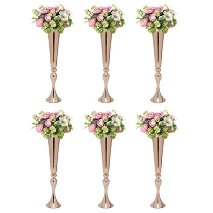 Elegant gold metal flower stand vase candle holder for dining room