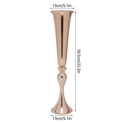 Elegant gold metal flower stand vase candle holder for dining room