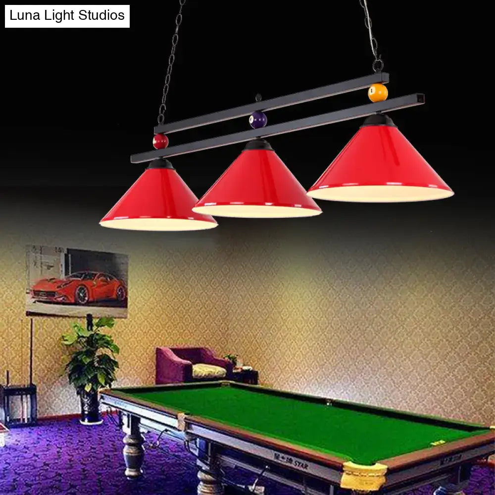 Industrial black metal hanging island light dining room billiard pendant