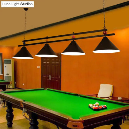 Industrial black metal hanging island light dining room billiard pendant