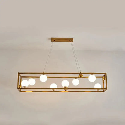 Industrial black & gold pendant light with milk glass shade dining room
