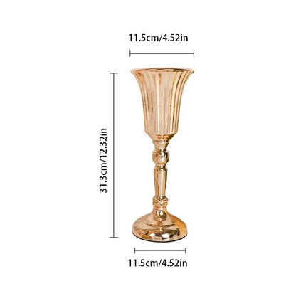 Elegant gold metal trumpet vase dining room wedding centerpiece decor