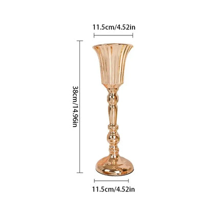 Elegant gold metal trumpet vase dining room wedding centerpiece decor