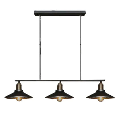 Industrial black 3 head cone shade pendant lighting kitchen island