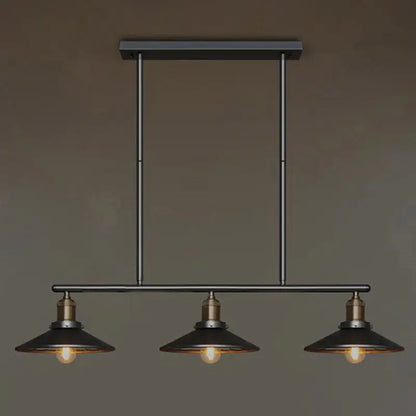 Industrial black 3 head cone shade pendant lighting kitchen island